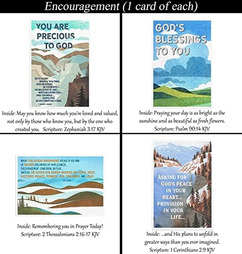 Охрабрувачки Картички 24 Дизајн Асортиман На Христијански/Верски Честитки ~ Писмо во секоја картичка