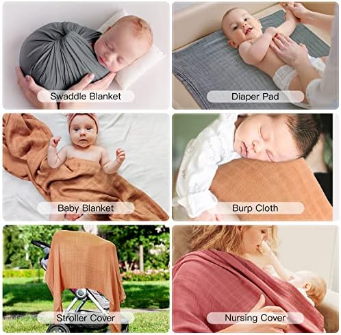 Peepeemax Muslin Swaddle Cableеби за новороденчиња и мали деца, меко дишење, бамбус-бамбус мулбински ќебиња за момчиња и девојчиња, бебе