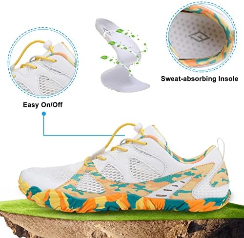 Clefflow женски чевли за вода за пешачење Менс минималистички чевли со чевли на плажа базен за одење патики | Широка кутија за пети