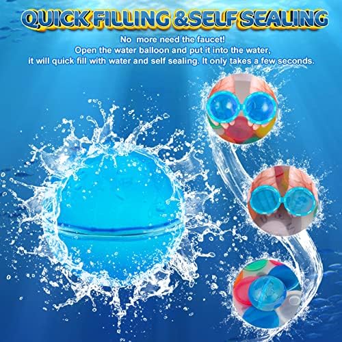 Балони за вода што може да се користи за полнење топки за водни бомби Брзо пополнете самото запечатување, летна играчка за вода за активности