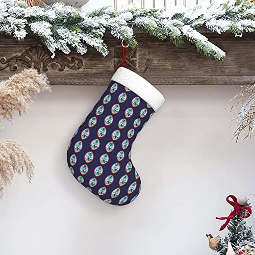QG ZZX Божиќни чорапи со бела супер мека плишана манжетна guam us знаме Божиќни чорапи Божиќни украси порибување