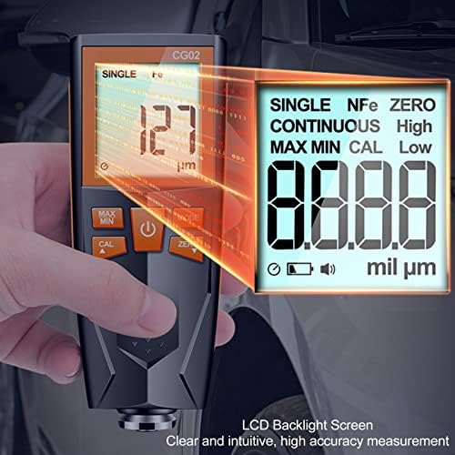 Мерач на дебелина на облогата, дигитален мерач на дебелина на бојата со автоматски мерен опсег F/NF & 0-59 мил