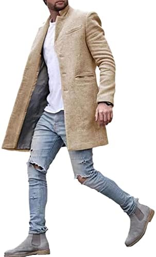 Hsqibaoer обични мажи палта зимска формална машка ров јакна од палто плус големина на отворено