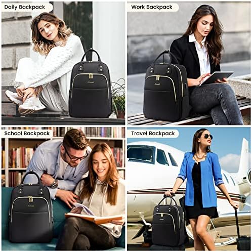Lavevook лаптоп ранец чанта за жени, 15,6 инчи водоотпорна работа лаптоп торба, голема торба за медицинска сестра наставници со USB порта,