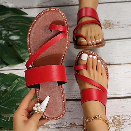 Сандали за жени облечени лето, женска сандала на клип пети од пети сангали рамна платформа за обични плажа сандали влечки
