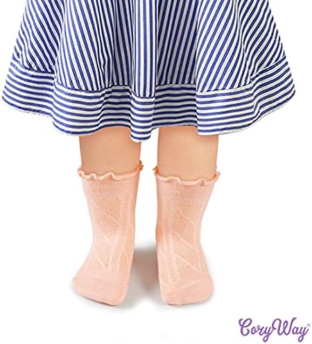 Cozyway Бебе девојки Чорапи 6 пара мрежи за лушпа на глуждот за мали девојчиња за новороденче за деца