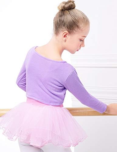Танцувачки култури на девојчето на дневникот врвови со балет за завиткување џемпер со долг ракав