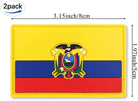 JBCD Ecuador Flag Patch Ecuadorian Tactical Patch - PVC гума кука и лепенка за прицврстување на јамка
