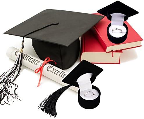Кутија за прстен за матура - докторска капа во облик на кутија за складирање на накит, организатори Прослава за дипломирање подароци за дипломирање