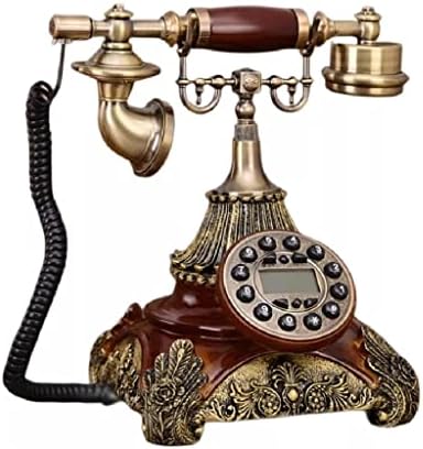 Quul антички фиксна телефонска модна гроздобер фиксни телефонски сино задно осветлување+фир -лична карта