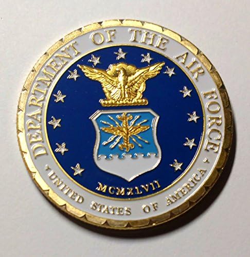 Полициски Службеник На Воздухопловните Сили НА САД Обоени Предизвик Уметност Монета