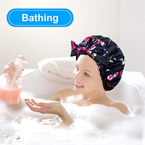 Повторно употребливо капаче за туширање за жени долга коса, водоотпорни големи капачиња за туширање, прилагодливи, за миење, дишење