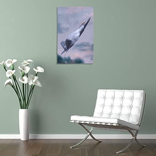 Воен раптор etет Ф-22 авион авионски авион, летачки летачки летала, отпечатоци за сликање Нордиска декорација дневна соба дома декор