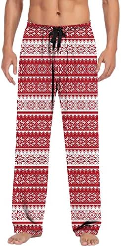 Божиќни панталони пижами еластични ирваси на половината графички салон панталони плус големина спортови атлетски панталони