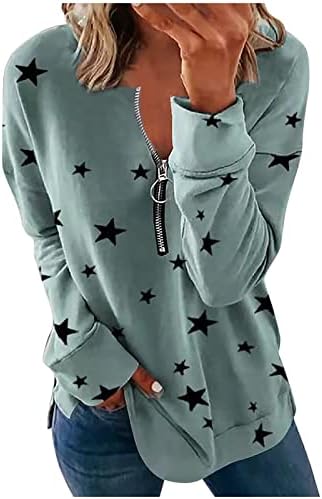 Womenенски женски врвови за пролет 2023 година со долг ракав патент џемпер џемпер zip pullover Sumsshirt Termal кошула