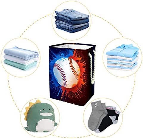 Папки за перење со рачки водоотпорни склопливи алишта за перење за отпадоци за складирање Детска соба Дома Организатор Бејзбол топка, 19.3x11.8x15.9
