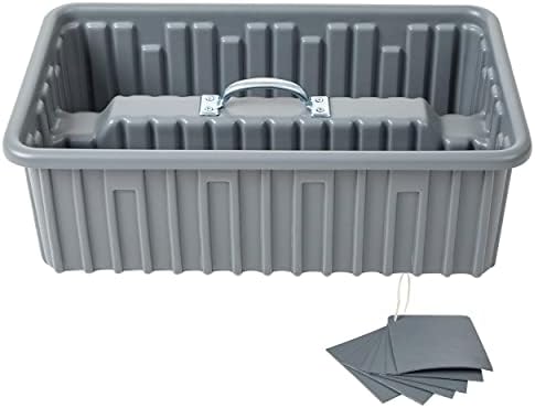Американски изграден фиос за седло со капаче, 6-одделенија за складирање на алатка за складирање на табла, седи на табла 2x4 или рамна, сива