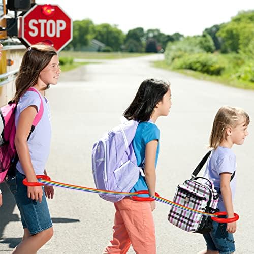Toddmomy Walking Rope 12pcs Деца одење јажиња од предучилишна возраст за мали деца кои шетаат јаже со тркалезни рачки за безбедносна линија за транзиција Анти изгубена шетање ?