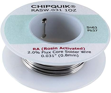 Chip Quik Rasw.031 1oz Solder Wire 63/37 Активиран од калај/олово Росин .031 1oz