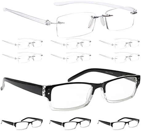 ЛУР 7 Пакувања Очила За Читање Без Рамки + 4 Пакувања стилски Очила за Читање