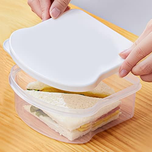 Онона 2 парчиња Пластични Контејнери За Сендвичи Со Капаци Контејнери За Складирање Храна Тост Форма Сендвич Кутија За Појадок Бенто