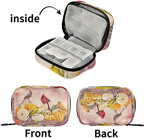 Есен птици тикви пилули кутија торба за торбички кутија со патент преносни додатоци на витамин додатоци медицина случај за патнички деловни хотел