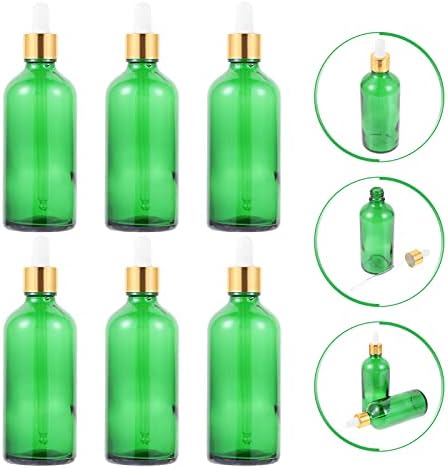 Контејнери за шминка DoITOOL 6 парчиња шишиња со стакло капки стакло за очи за очите диспензерот ароматерапија стаклени шишиња тегла за есенцијални