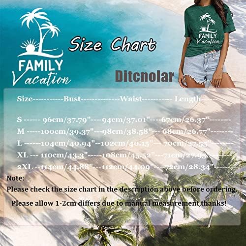 Семеен одмор кошула на плажа жени летни кокосово дрво изгрејсонце маици хавајски маици за одмор врвови