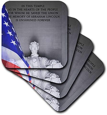 3dRose CST_88984_1 Вашингтон Линколн Меморијал &засилувач; Американско Знаме US09 BJA0076 Џејнс Галерија Меки Подлоги