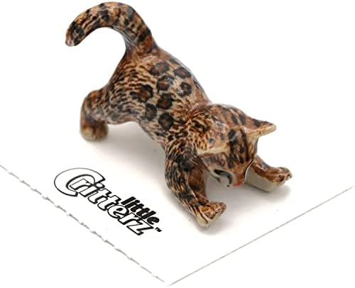 Малку Критерц мачка - Бенгалска мачка Симба - Домашен декор Минијатурна фигура на порцелан