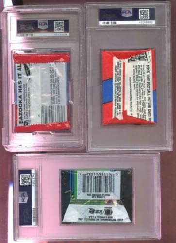 Спортски меморијали 1982 година Фудбалска картичка Топс Неотворена восочна пакет оценета PSA 7 Ronnie Lott Нов држач - Фудбалски восок пакувања