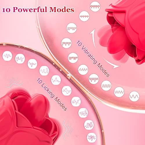 Роуз играчки вибраторски секс играчки, стимулатор за секс на роза за жени, клиторис јазик што лиже вибратор со 10 лижејќи 10 режим на вибрирачки