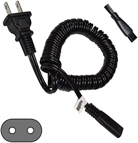 HQRP AC Power Cord Costribtion Compitible со Remington DF10, DF30, DF40, DA57, DA107, DA307, DA407, RR45, RR35, RR41, R-200 Shaver
