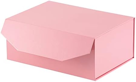ПАКГИЛО 1 ПАРЧИЊА Розова Кутија за Подароци 9, 5х7х4 Инчи, Цврста Кутија За Подароци Со Капак за Пакување Подароци, Преклопливи Кутии За