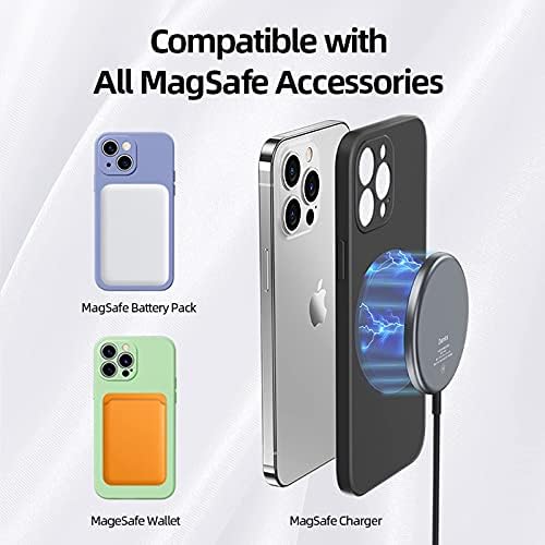 Енеголд Магнетна Силиконска Кутија за iPhone 13 Pro max со Mag-Безбедно Безжично Полнење, Ултра Тенка Отпорна На Удари Против Гребење Tpu Мека