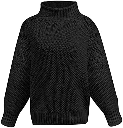 CTEEGC жени зимска сива плетена екипа- џемперка на вратот со долг ракав краток стил бисер тенок џемпер на џемпер пука
