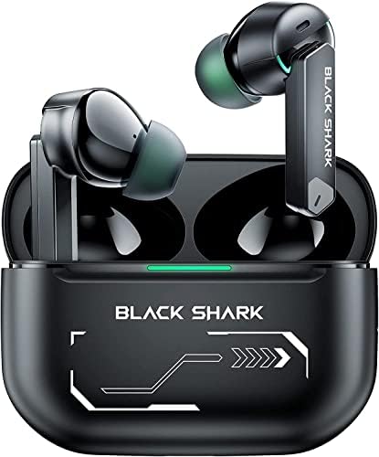 Black Ashaky Joybuds Pro безжични уши, 40DB ANC Bluetooth 5.2 Gaming слушалки, со 30 часа век
