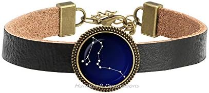 HandcraftDecorations Draco Constellation Glass Bangle.night Sky Bracelet.Stars, Astronomy, вселенски накит, роденденски подарок,