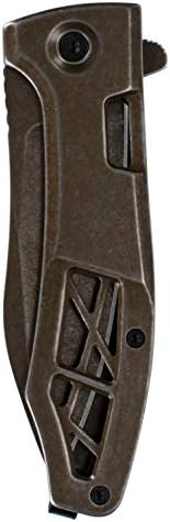 Kershaw Boilermaker PocketKnife; 3,3-инчен 8CR13MOV сечило од не'рѓосувачки челик, SpeedSafe® Помошната отворена, кафеава PVD облога