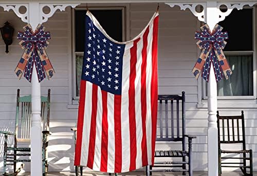 Алибон Големи патриотски лакови за венец, Меморијален ден на венецот, американски камион со знаме на венец за влезната врата, декор