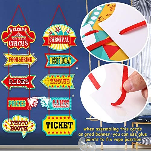 46 Парчиња Декорација На Циркуски Карневалски Забави Сет Циркуска Тема Карневалски Банер Карневалски Исечоци И Балони Во Циркуска Боја Циркуски