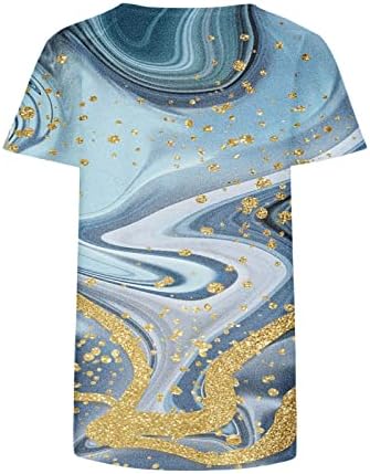 Emseенски есен летен блуза 2023 Краток ракав екипаж на вратот од памук, графички салон за блуза за дами SF SF