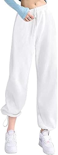 Женски широки џемпери на нозе, обични јога панталони со високи џогери од половината, панталони со џебови