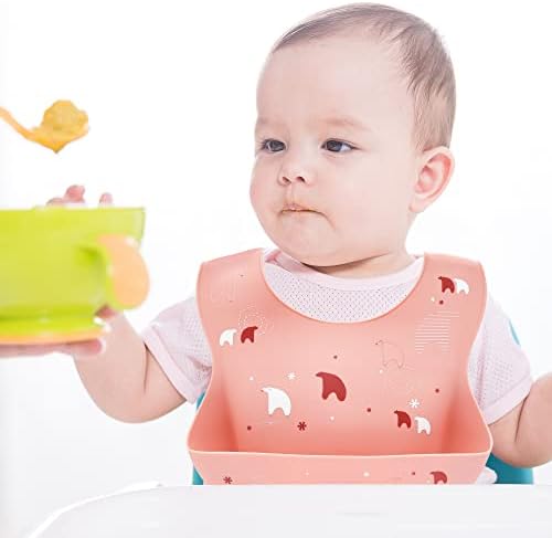 Водоотпорна силиконска биб за бебиња, лесно чисто брзо сушење меко и удобно биб за корпа за хранење, чувајте ја дамка
