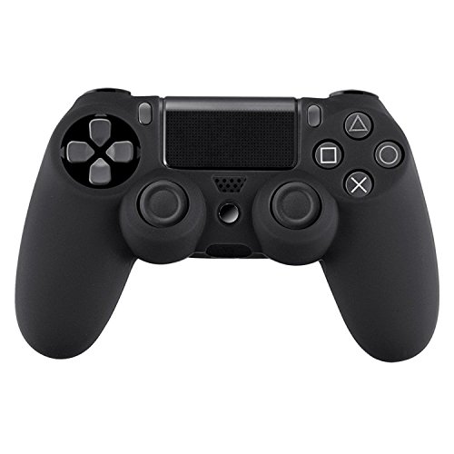 Случај за контролор на црни силиконски црни силикони со тео и cleo 2x за Sony PlayStation PS4