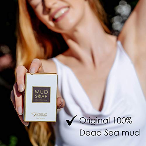 Мртво море Премиер 3-парчен минерален кал и сол сапун бар, за здрава кожа. Природно миење на телото, миење на лицето, рачен сапун, за