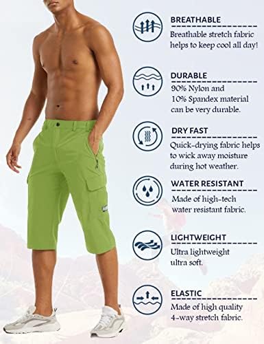 Машка машка вежба за вежбање шорцеви Брзи суви 3/4 капри панталони патенти џебови пешачење за атлетски шорцеви за трчање