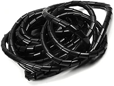 Bettomshin 1 парчиња 26,5 стапки PE Spiral Cable Wrap, капаци на жичен кабел за организатор на електрична жица на ТВ компјутер,