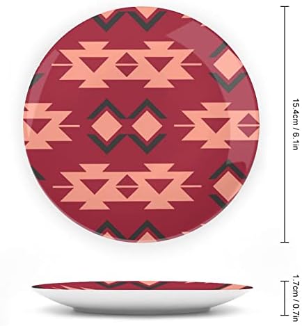 Племенска природна шема на Навахо, керамичка коска Кина Декоративни плочи со штанд виси украси за вечера