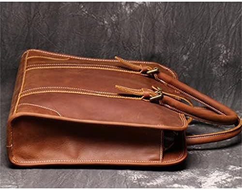 Дебела оригинална кожа рачна машка чанта за раменици за раменици со рачно изработена торба за вкрстена компјутерска торба